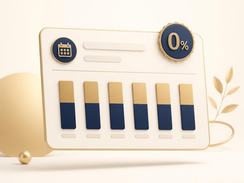 Illustration of a six-month interest-free repayment schedule